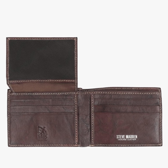 Steve Madden Men's Leather Wallet with RFID Technology, NIB - Picture 4 of 5
